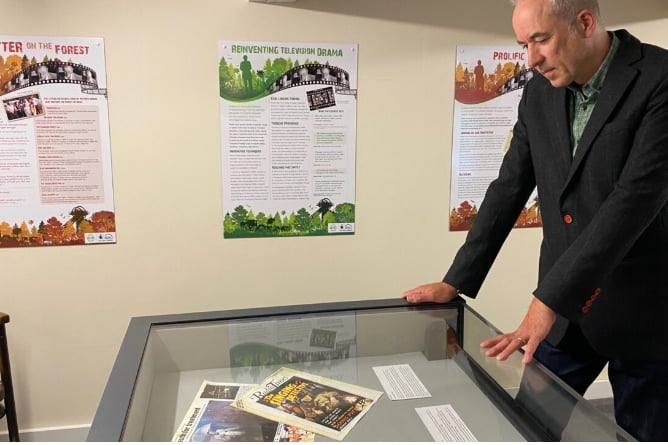 Jason Griffiths with material related to The Singing Detective.