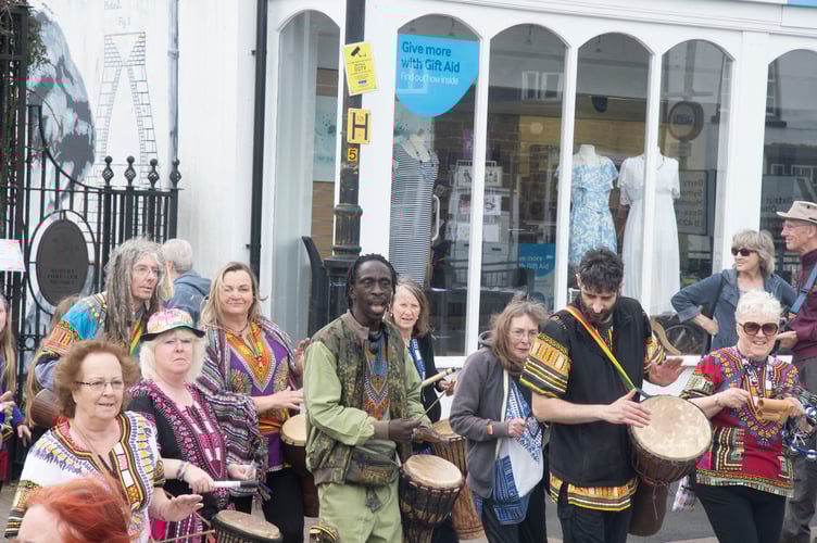 Members of Djabot African drumming band.
