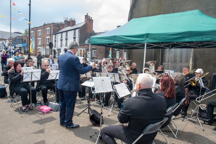 Pillowell Silver Band performed at the clock tower.