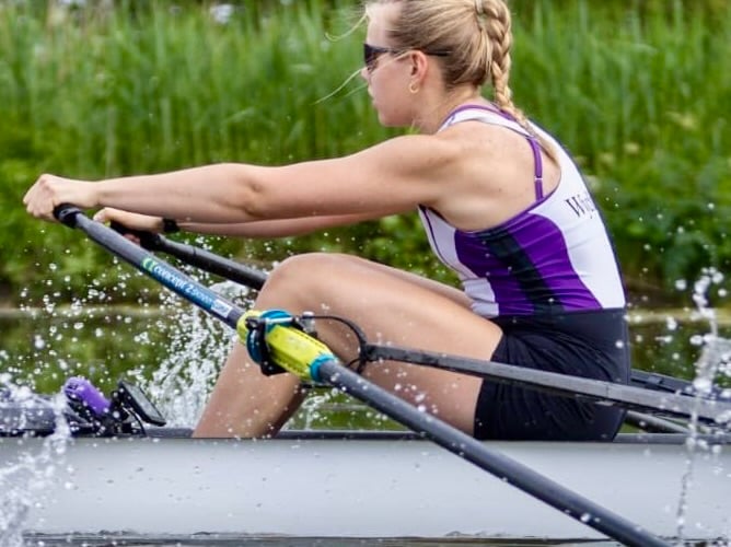 Violet Holbrow-Brooksbank in action. Photo: Wycliffe Rowing