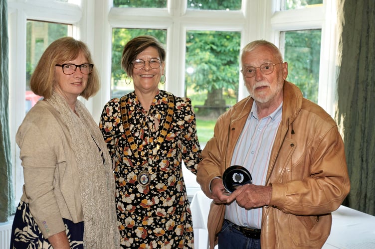 Terry Ing and Louise Martin of the Benthyg team in Monmouth with Deputy Mayor Jackie Atkin