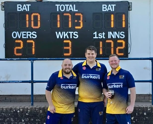 Monmouth CC 1st XI players celebrate