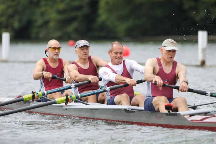The Monmouth RC over-60 four turn on the power at Henley Masters
