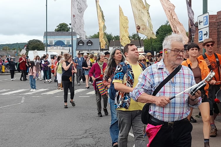 Parading from the bridge to the park