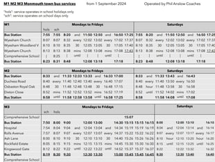 New bus timetable for town
