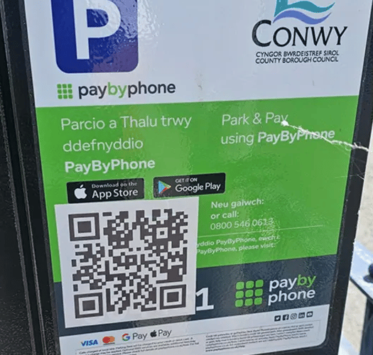 A phony QR code sticker