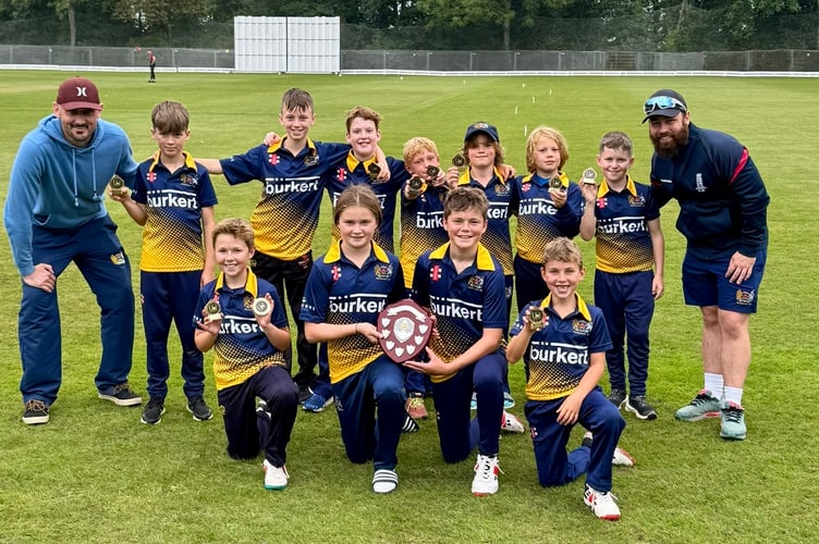Monmouth CC U11s celebrate winning the Gwent Youth U11 Plate final