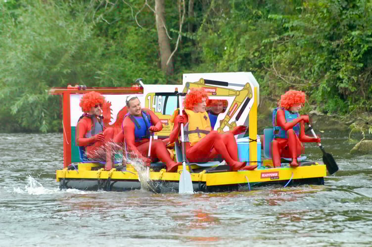 Red rubber suits were the order of the day for these rafters