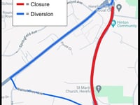 A49 disruption into Hereford