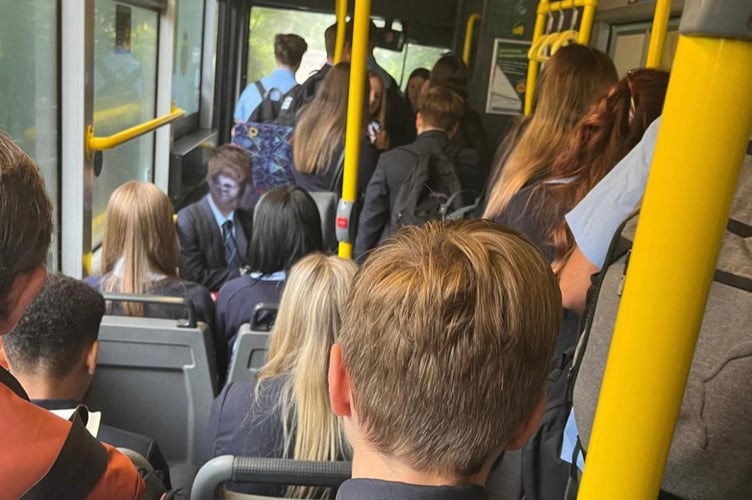 It is claimed pupils have to stand on the route to school