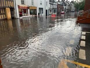 Town underwater for the third time this year