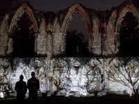 Shadows fall on Abbey in light show 