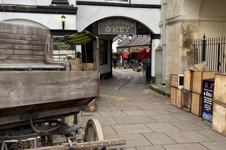 A scene from the film set in Beaufort Arms Court