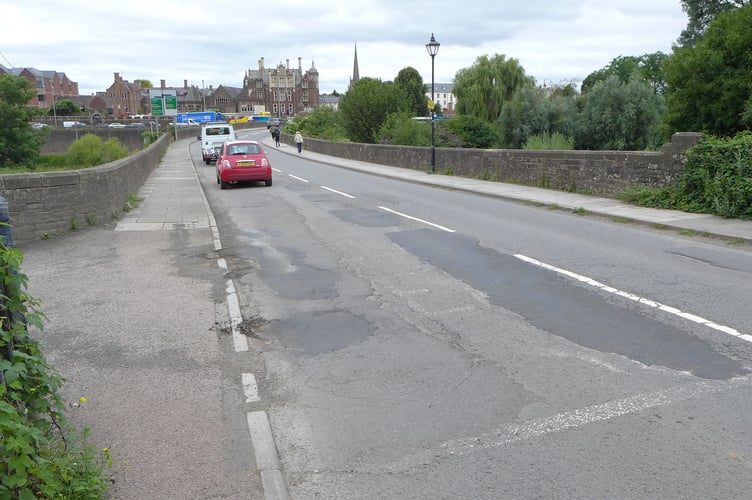 A view of the temporary repairs