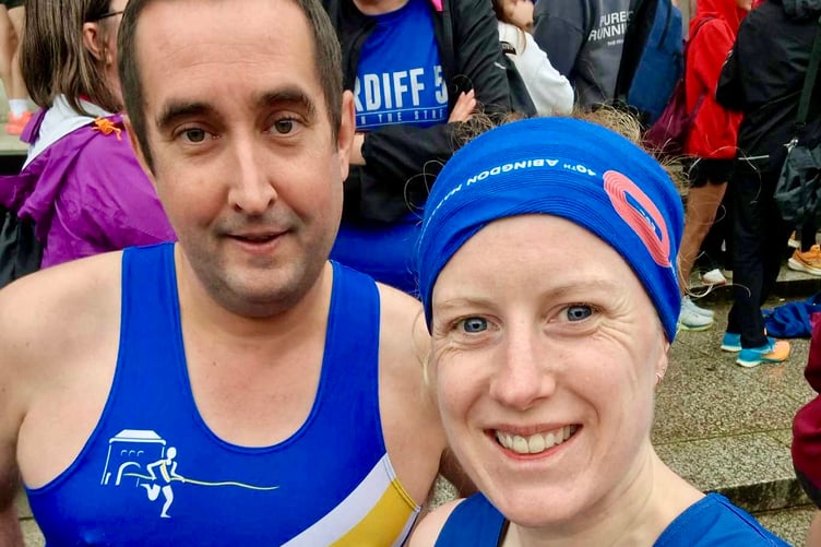Spirits' Richard Wonson and Rachel Waters enjoyed pounding the streets and paths of the Welsh capital