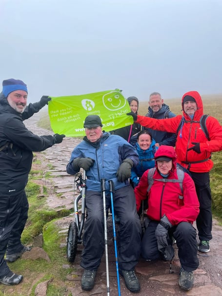 Ian Waddell and supporters on Pen Y Fan