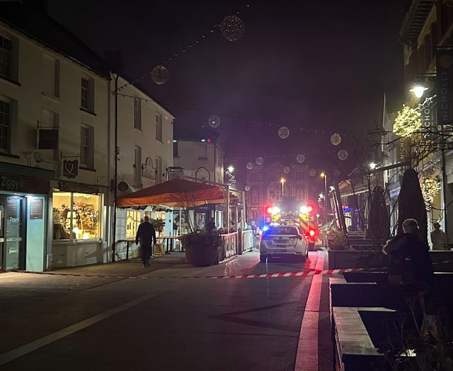 Emergency services on scene of fire in Abergavenny town centre