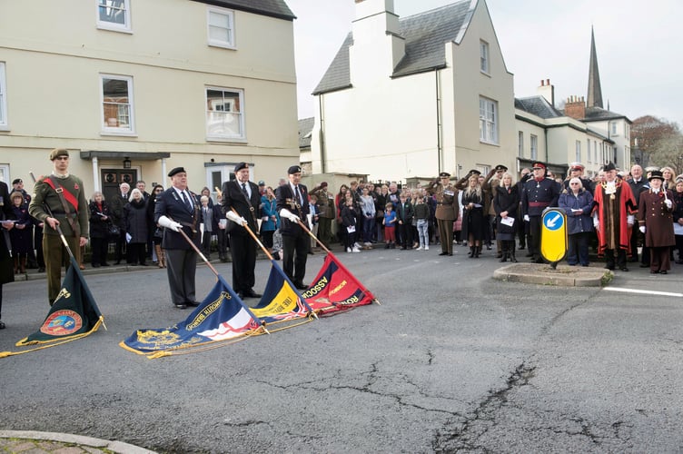 The scene at the Remembrance Service on Sunday