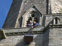 Peregrine nesting box installed on church roof