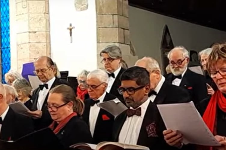Society singing recently at Trellech Church