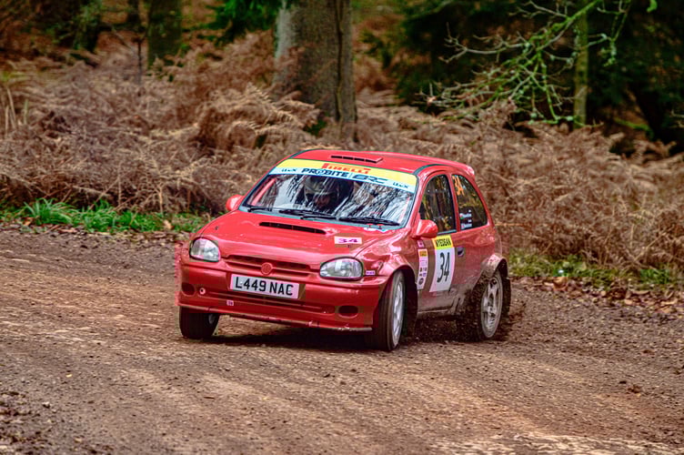 Chris Butcher and Jonathan Hawkins were first in class in the Severnside Difibs Vauxhall Corsa. 