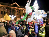 Getting ready for the lantern parade