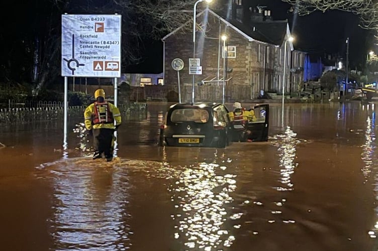 Flooding on Rockfield Road at the junction of Watery Lane