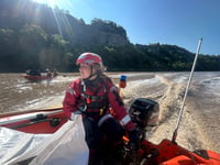 Emergency lifeboat crews scramble to Wye at Chepstow