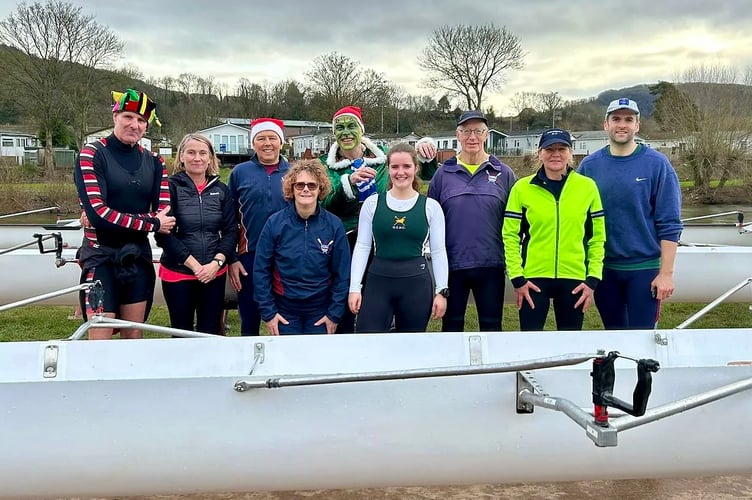 The winning crew at Monmouth Rowing Club's 'Plum Pud' races