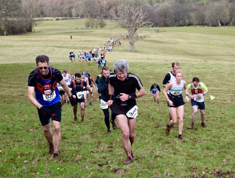 Runners tackled nearly 1500ft of ascent in the Skirrid Winter Fell Run