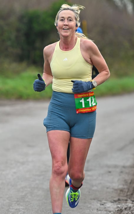 Emma Davies was first over-50 woman in the Hereford Couriers Christmas 10k