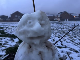 Ice cool snowman caught chilling with intent
