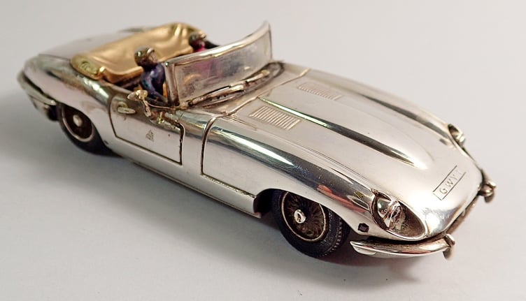 Silver Model E Type Jaguar