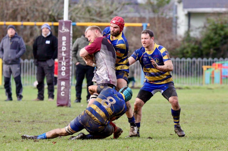 The Monmouth backrow shared a big workload