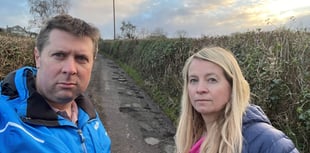 Local road looks more like surface of the moon
