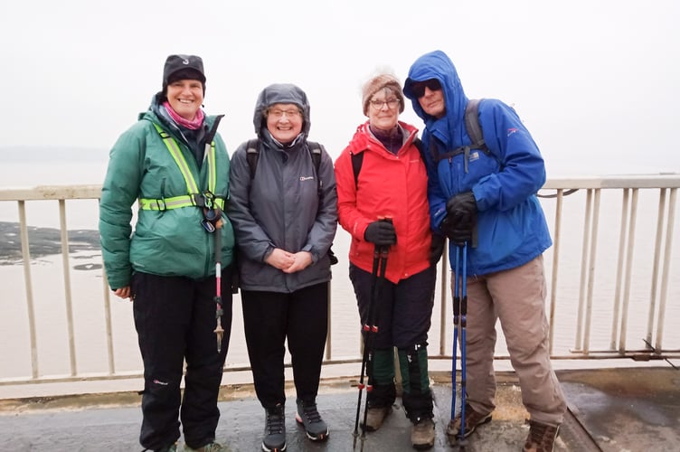 Joining her on the Old Severn Bridge as she crossed into England