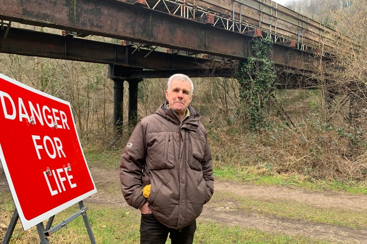 Cllr Sid Phelps is calling for the Wye Valley Walk bridge to be repaired and reopened