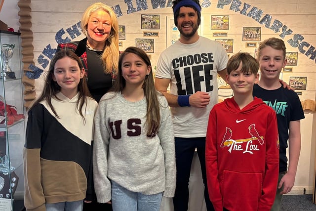 Former pupil joins with Usk school to celebrate 40th birthday