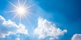 Sunny and dry today patchy rain on Thursday