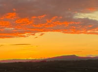 Sunset sets the sky on fire