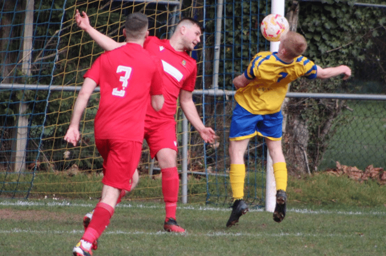 Jacob Parrella heads home Monmouth's equaliser