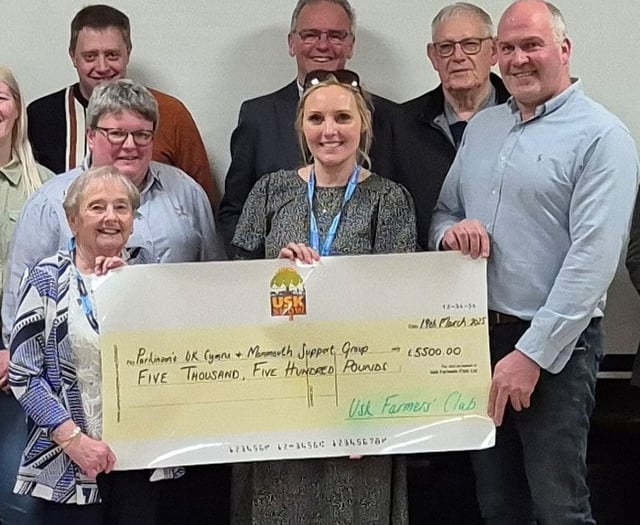 Usk Farmers’ Club raises £5,500 for Parkinson’s UK Cymru