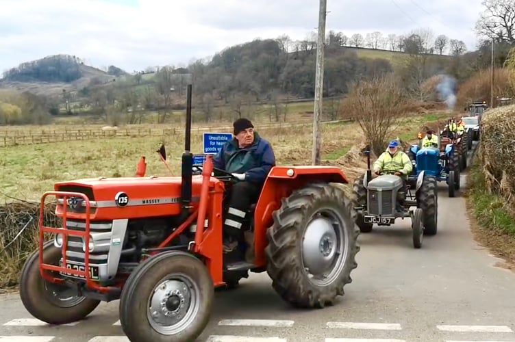 Tractors roll out on the Border Counties road run. Photo: Frank Strawbridge/ Border Counties