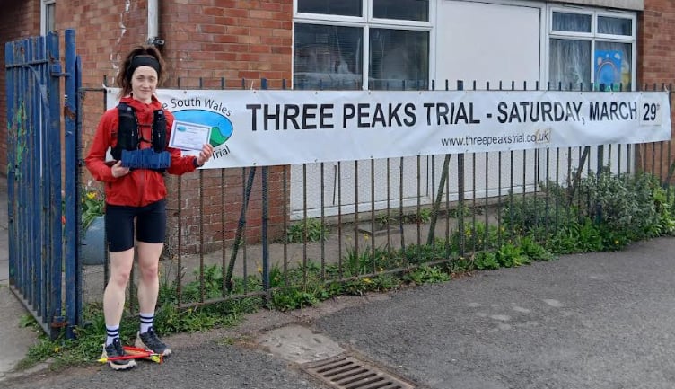 Erin Brown received a 3-D printed trophy of the route made by 