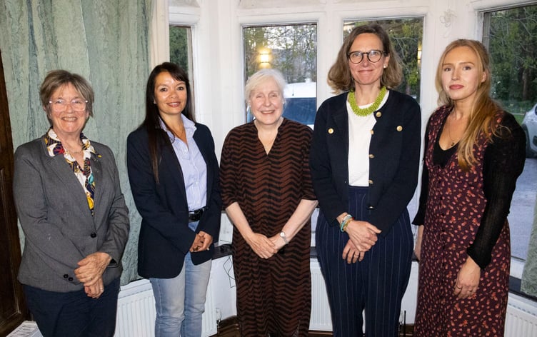MCC Chair Cllr Su McConnel, Lisa Hicks SNOAP, MCC Leader Cllr Mary Ann Brocklesby, Catherine Fookes MP, Jess Fletcher Bead & Bread.