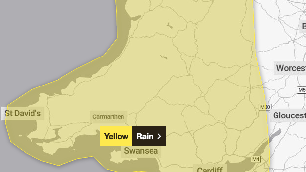 Wales braces for heavy rain as Met Office issues yellow warning ...