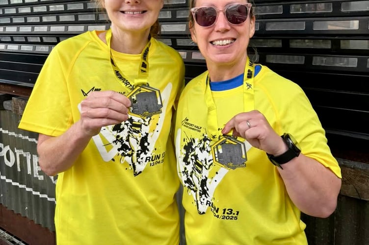 Julie Gee and Sian Fielding enjoyed the Newport Marathon