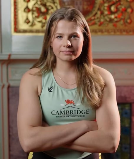 Becky Ashford won the women's 2nds 8 race with Cambridge