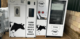 Vending machine provides fresh milk at Symonds Yat