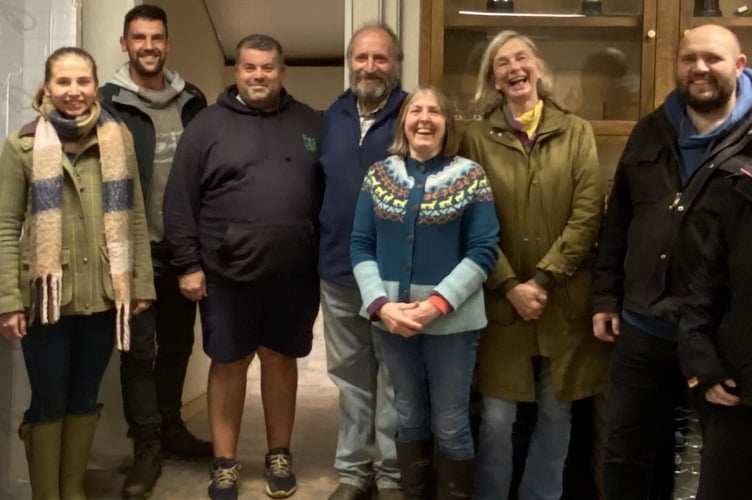 Farmers and volunteers involved in the project (left to right): Laura Pollock, Matt Brooks, Ben Taylor Davies, Rob Whittall, Cherry Taylor, Elizabeth Murray and Ryan Whittall